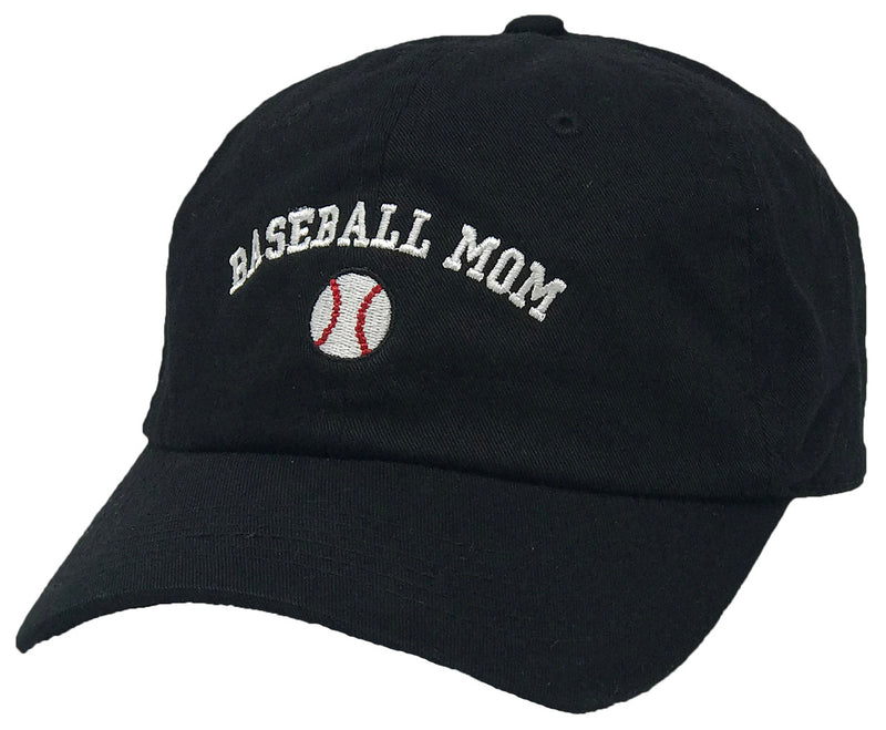 Unconstructed Dad Hat - Baseball Mom (Black)