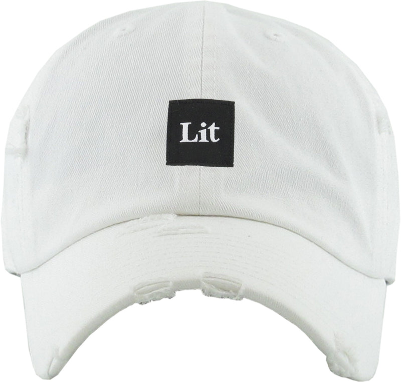 Unconstructed Dad Hat - Lit (Distressed White)