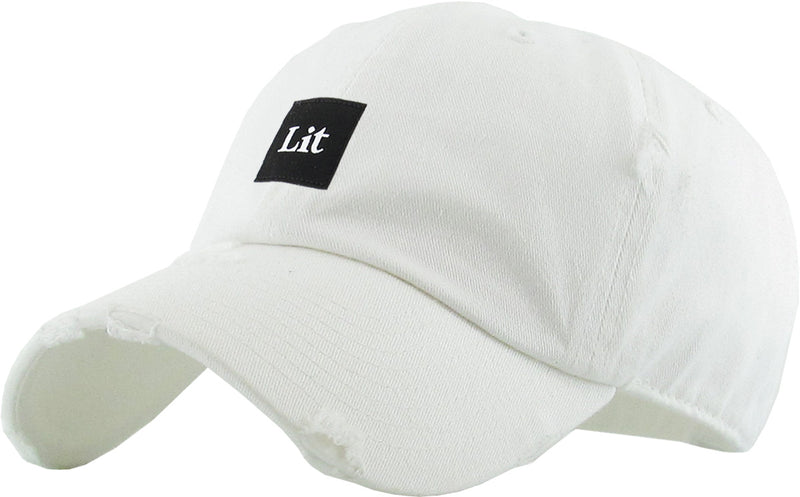 Unconstructed Dad Hat - Lit (Distressed White)