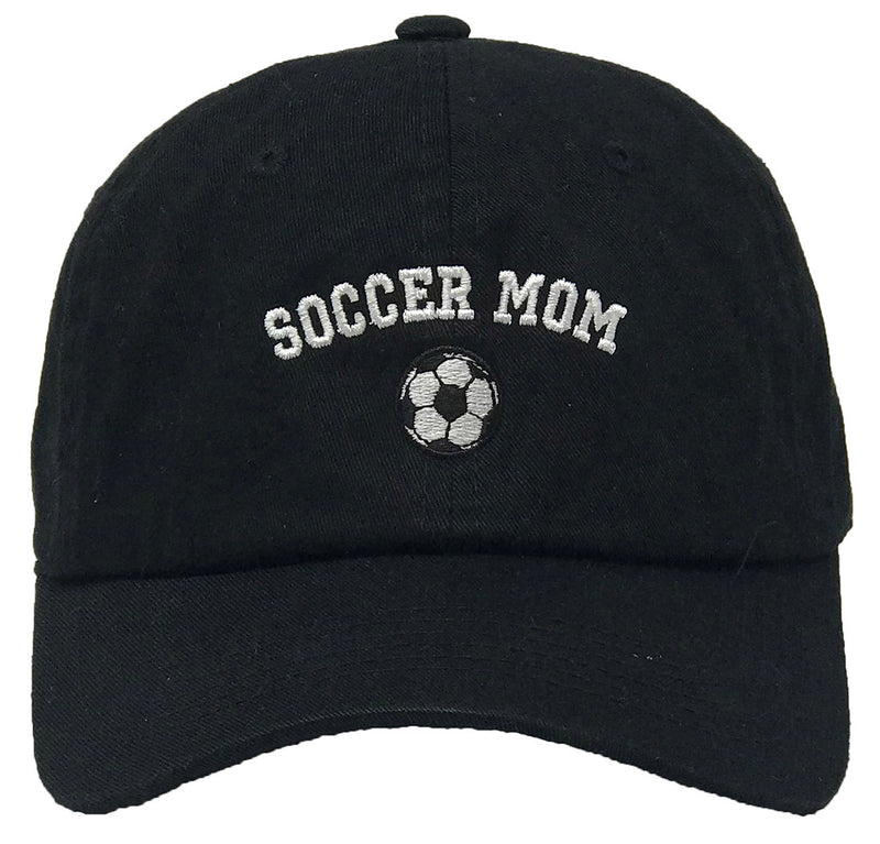 Unconstructed Dad Hat - Soccer Mom (Black)