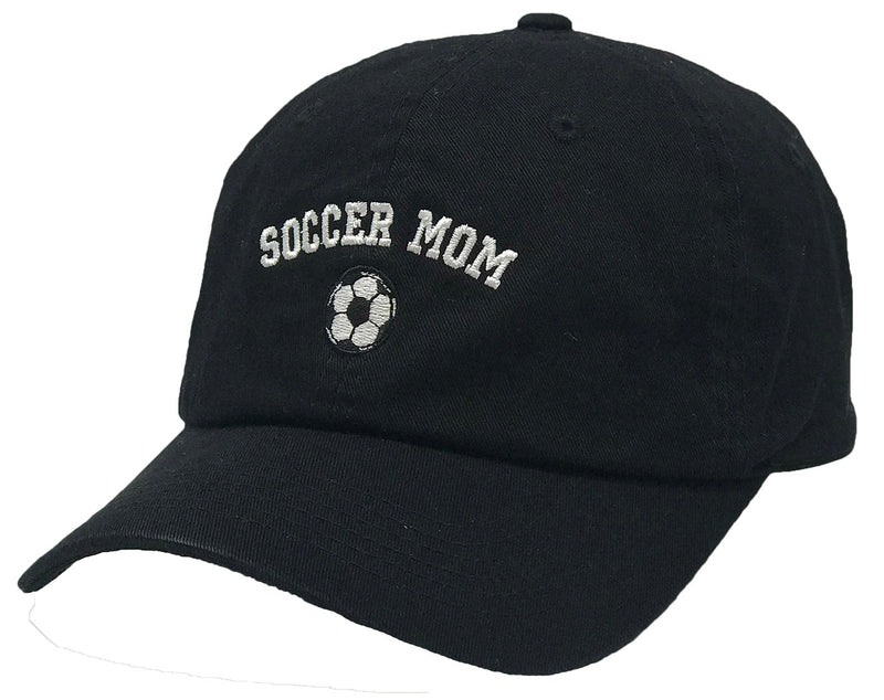 Unconstructed Dad Hat - Soccer Mom (Black)