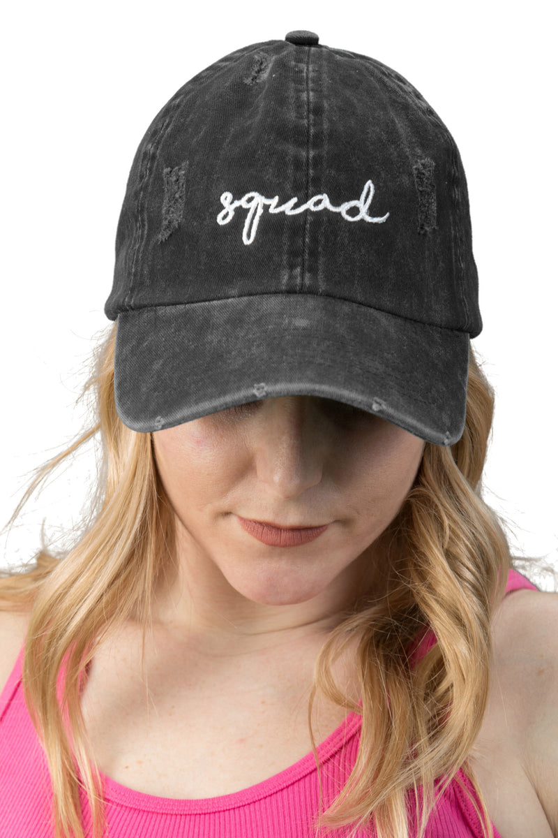 Unconstructed Dad Hat - Squad (Distressed Black)