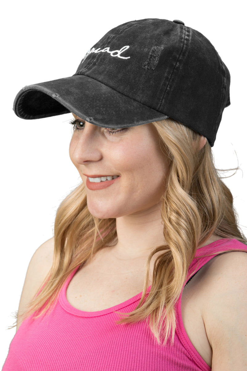 Unconstructed Dad Hat - Squad (Distressed Black)