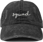 Unconstructed Dad Hat - Squad (Distressed Black)