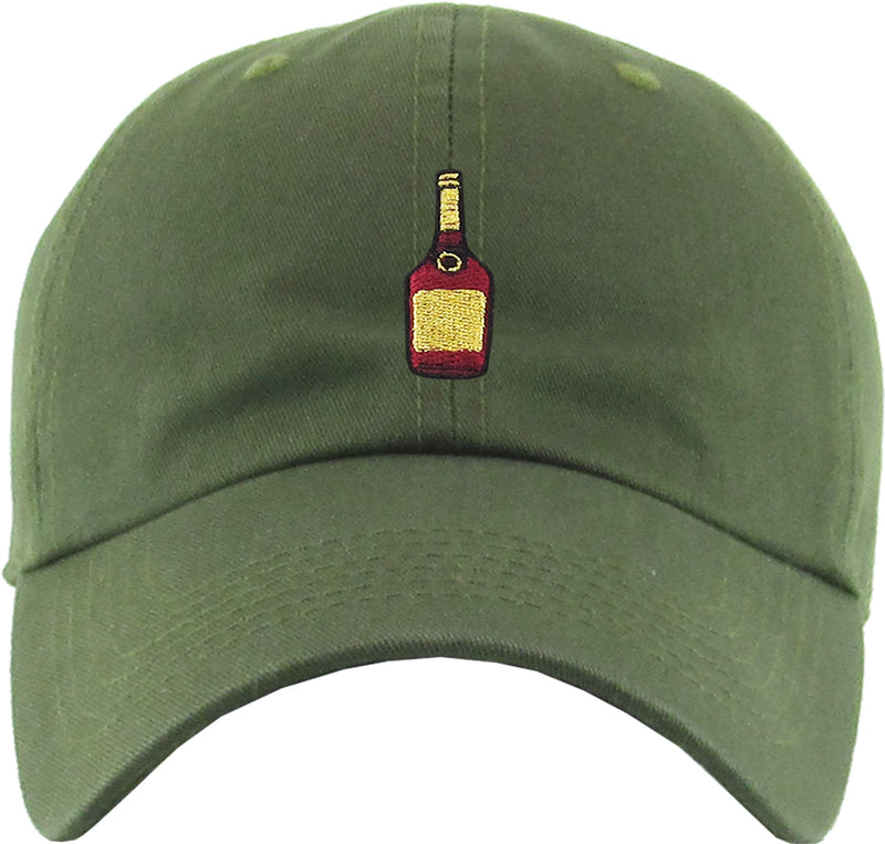 Unconstructed Dad Hat - Liquor Bottle (Olive)