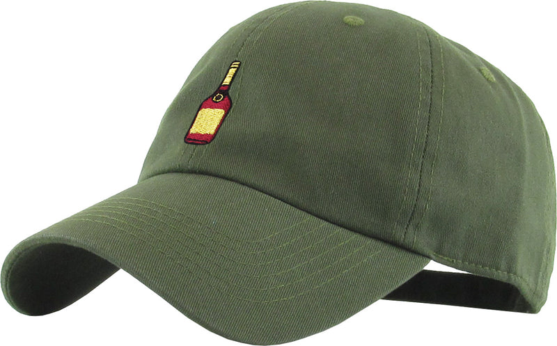 Unconstructed Dad Hat - Liquor Bottle (Olive)