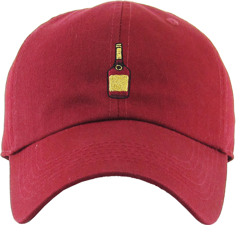 Unconstructed Dad Hat - Liquor Bottle (Burgundy)