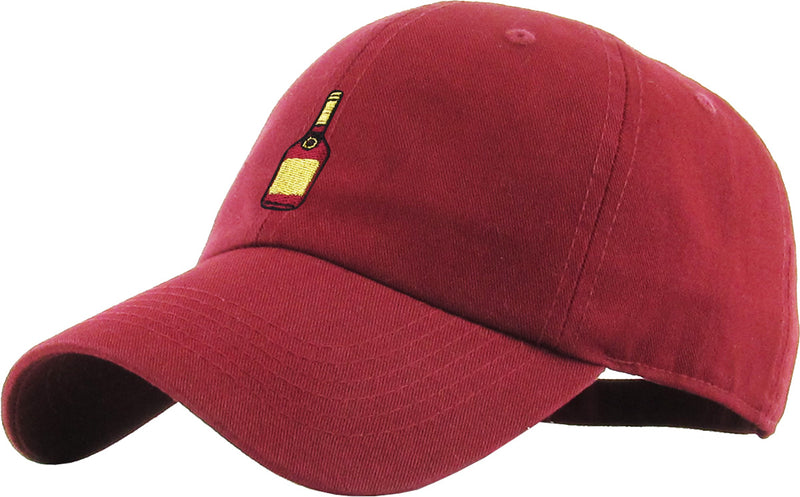Unconstructed Dad Hat - Liquor Bottle (Burgundy)