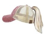 Ponycap w/ Beige Mesh