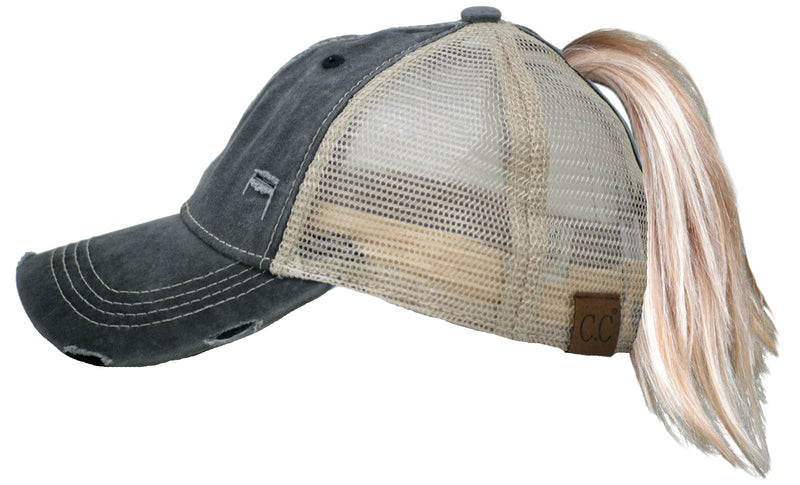 Ponycap w/ Beige Mesh