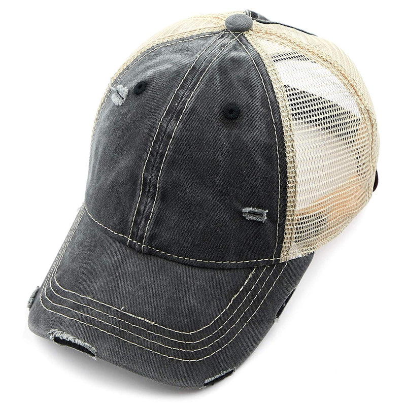 Ponycap w/ Beige Mesh