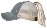 Ponycap w/ Beige Mesh