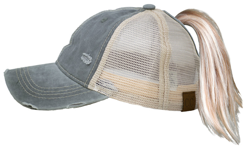 Ponycap w/ Beige Mesh