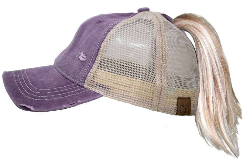 Ponycap w/ Beige Mesh