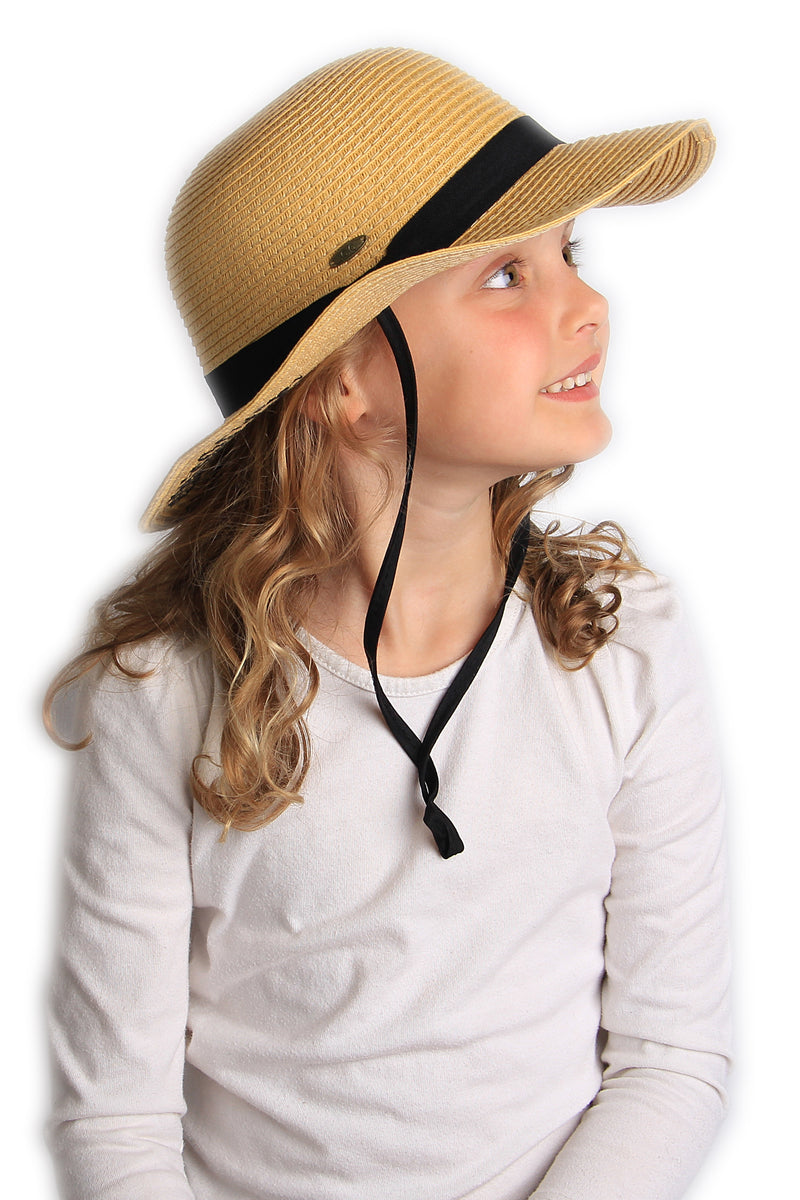 C.C Girls Embroidered Sun Hat - Hello Sunshine (Natural)