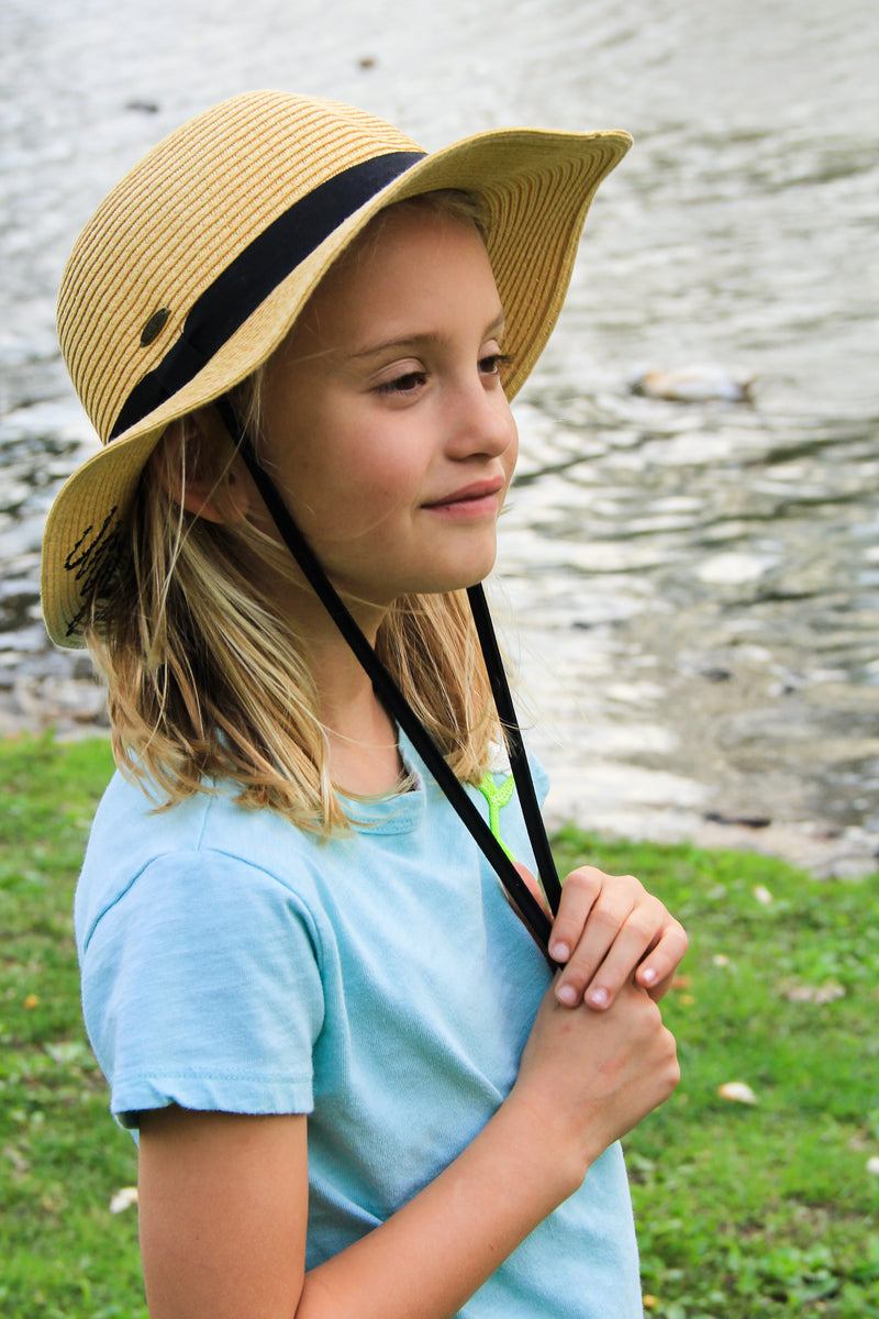 C.C Girls Embroidered Sun Hat - Beach Hair Don't Care (Natural)