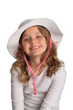 C.C Girls Embroidered Sun Hat - Always on Vacay (White)
