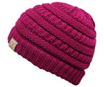 C.C. Kid's Classic Fit Cable Knit Beanie - Solid Colors