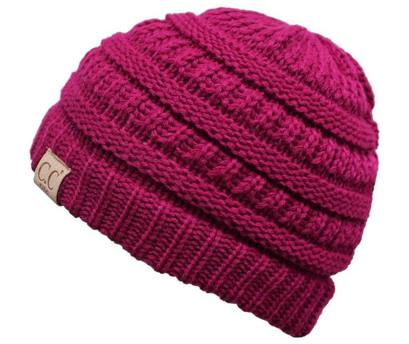 C.C. Kid's Classic Fit Cable Knit Beanie - Solid Colors