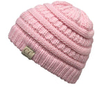 C.C. Kid's Classic Fit Cable Knit Beanie - Solid Colors