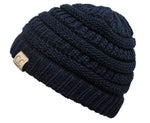 C.C. Kid's Classic Fit Cable Knit Beanie - Solid Colors