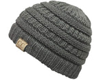 C.C. Kid's Classic Fit Cable Knit Beanie - Solid Colors