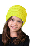 C.C. Kid's Classic Fit Cable Knit Beanie - Neon