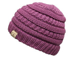 C.C. Kid's Classic Fit Cable Knit Beanie - Solid Colors
