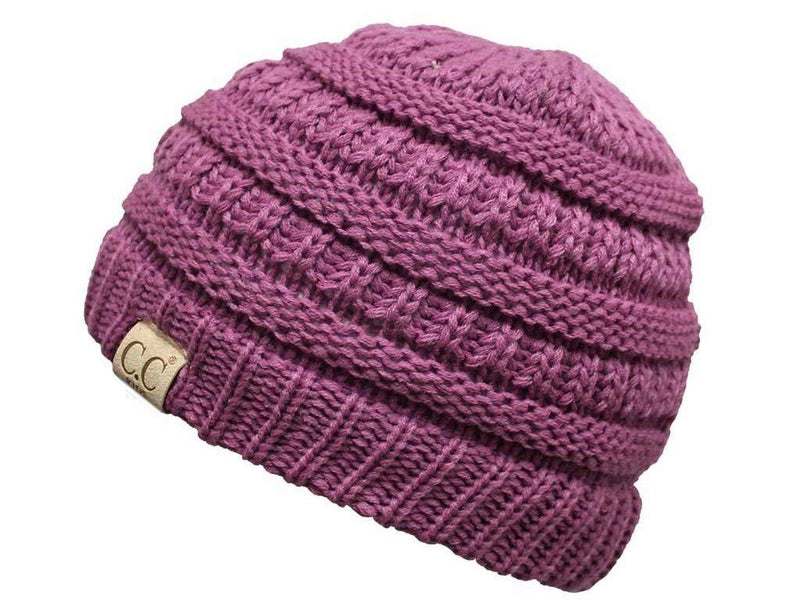 C.C. Kid's Classic Fit Cable Knit Beanie - Solid Colors