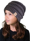 C.C. Kid's Classic Fit Cable Knit Beanie - Tricolor