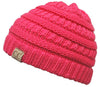C.C. Kid's Classic Fit Cable Knit Beanie - Solid Colors
