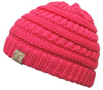 C.C. Kid's Classic Fit Cable Knit Beanie - Solid Colors