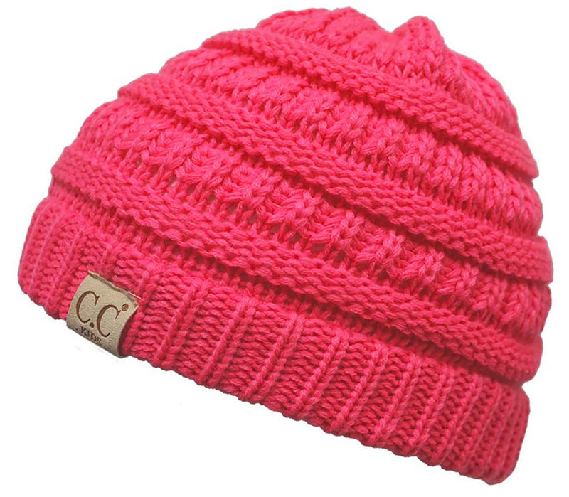 C.C. Kid's Classic Fit Cable Knit Beanie - Solid Colors