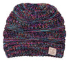 C.C. Kid's Classic Fit Cable Knit Beanie - Tricolor