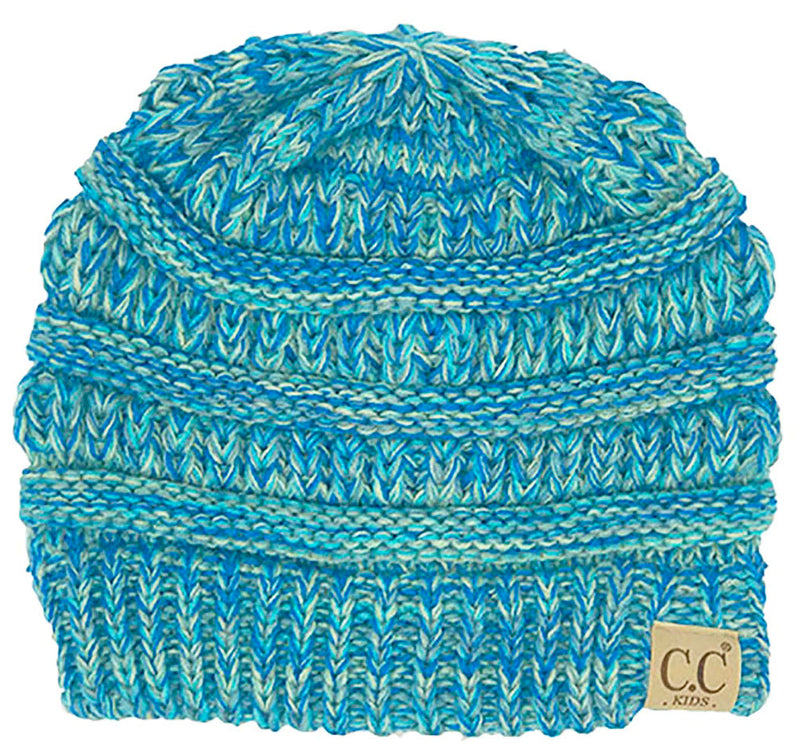 C.C. Kid's Classic Fit Cable Knit Beanie - 4 Tone