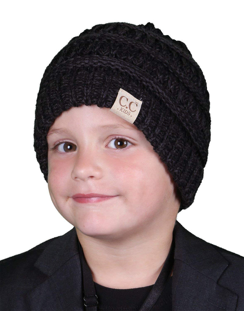 C.C. Kid's Classic Fit Cable Knit Beanie - Tricolor