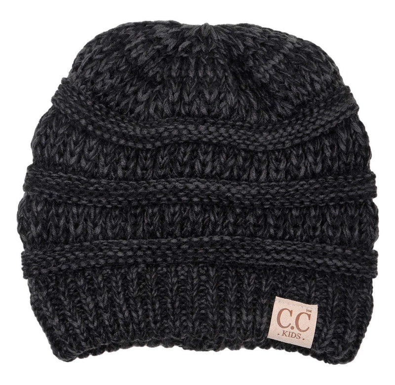 C.C. Kid's Classic Fit Cable Knit Beanie - Tricolor