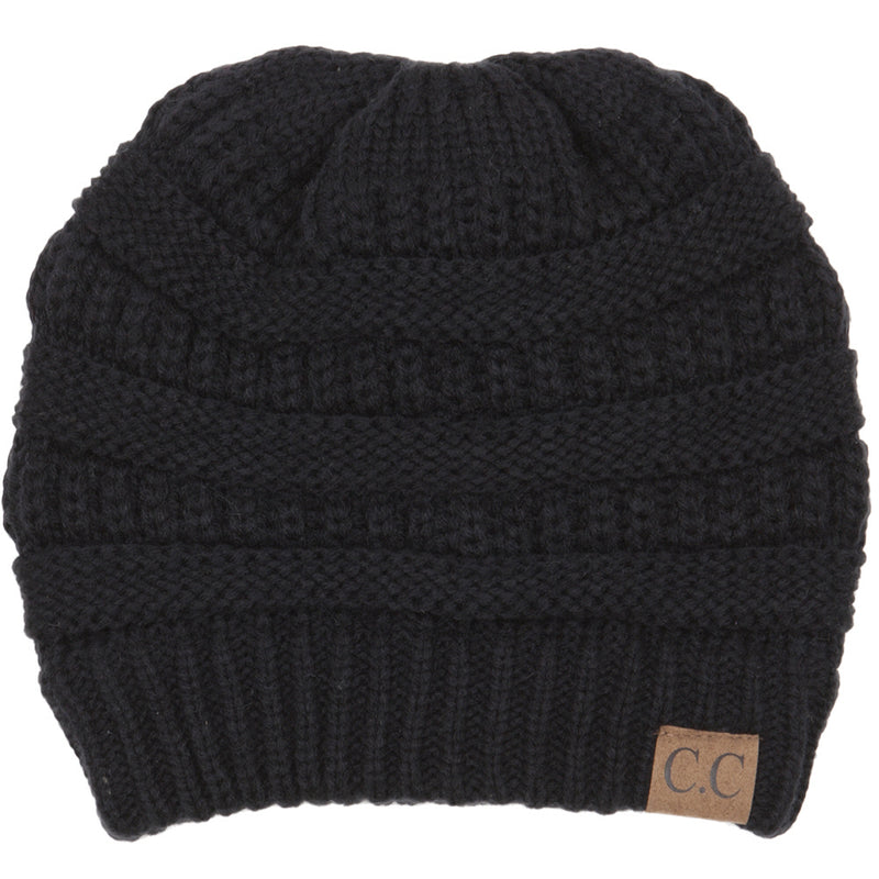 C.C. Classic Fit Cable Knit Beanie - Solid Colors