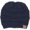 C.C. Classic Fit Cable Knit Beanie - Solid Colors
