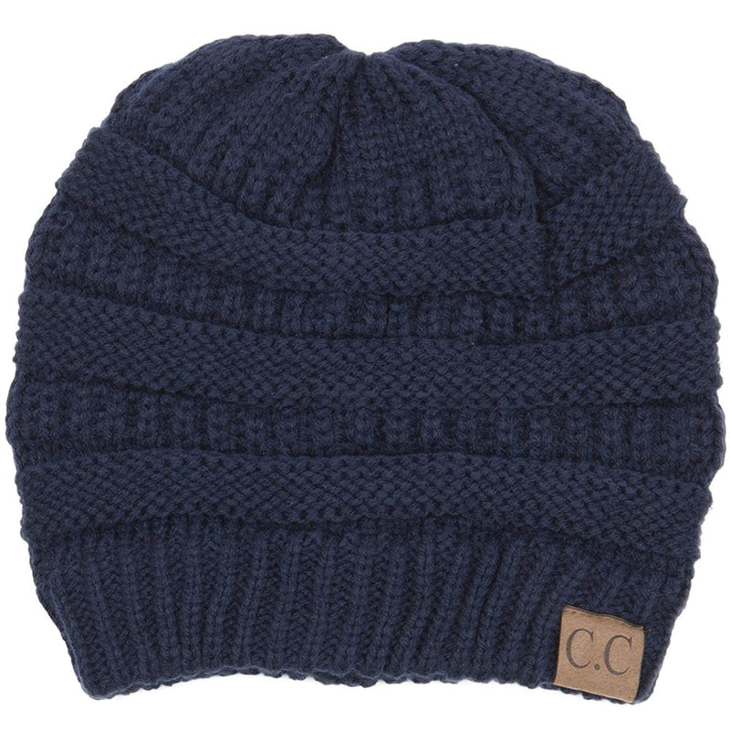 C.C. Classic Fit Cable Knit Beanie - Solid Colors