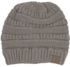 C.C. Classic Fit Cable Knit Beanie - Solid Colors