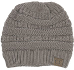 C.C. Classic Fit Cable Knit Beanie - Solid Colors