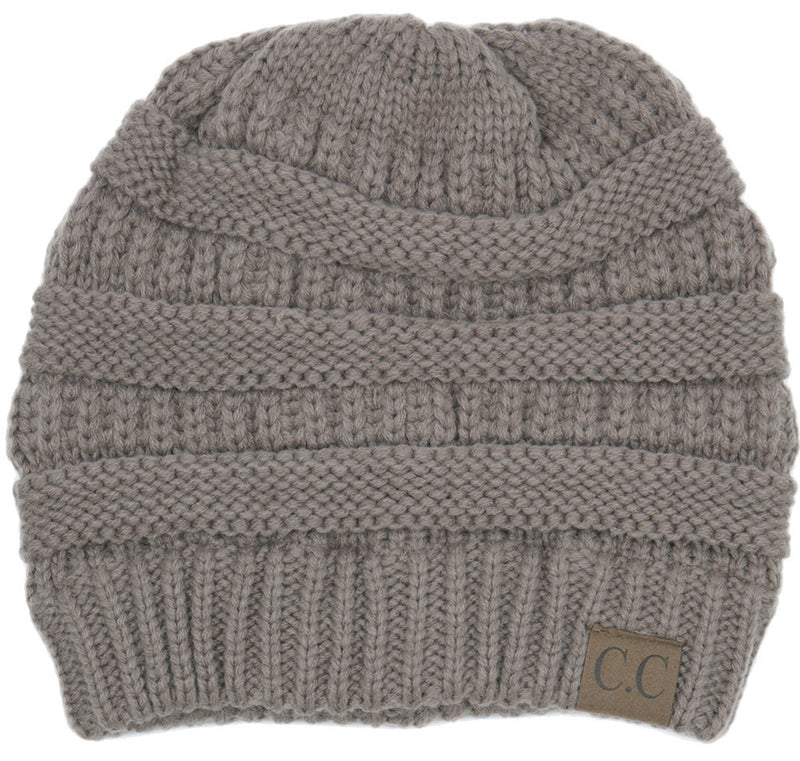 C.C. Classic Fit Cable Knit Beanie - Solid Colors