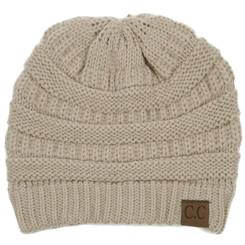 C.C. Classic Fit Cable Knit Beanie - Solid Colors