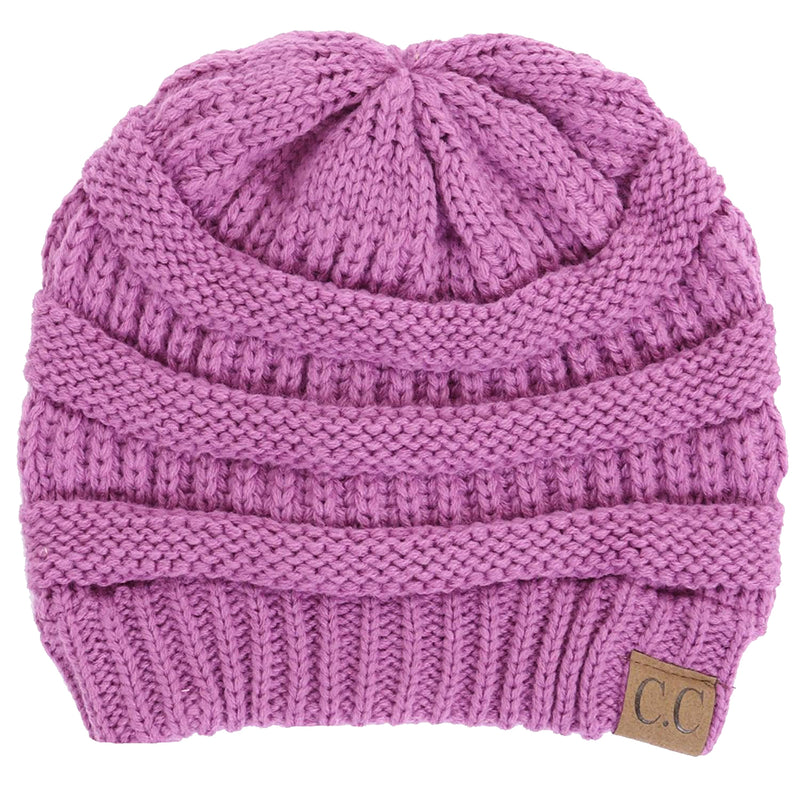 C.C. Classic Fit Cable Knit Beanie - Solid Colors