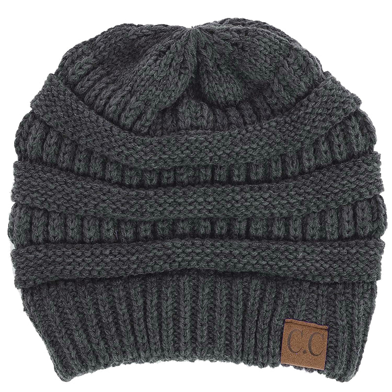 C.C. Classic Fit Cable Knit Beanie - Solid Colors