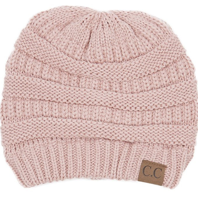 C.C. Classic Fit Cable Knit Beanie - Solid Colors
