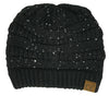 C.C. Classic Fit Cable Knit Beanie - Sequin