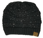 C.C. Classic Fit Cable Knit Beanie - Sequin