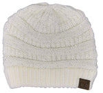 C.C. Classic Fit Cable Knit Beanie - Sequin